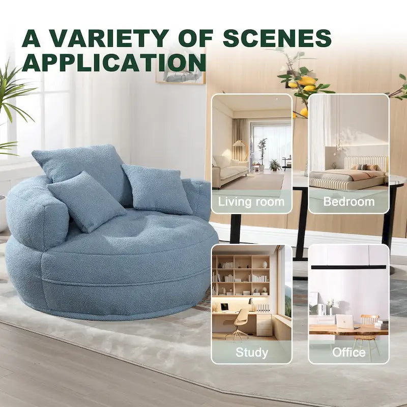 Canapé en tissu circulaire pour grand salon, fauteuil paresseux pour balcon et gîte