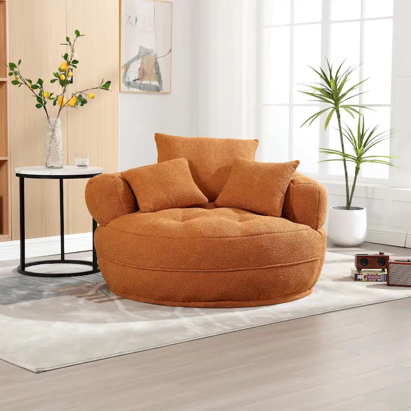 Canapé en tissu circulaire pour grand salon, fauteuil paresseux pour balcon et gîte