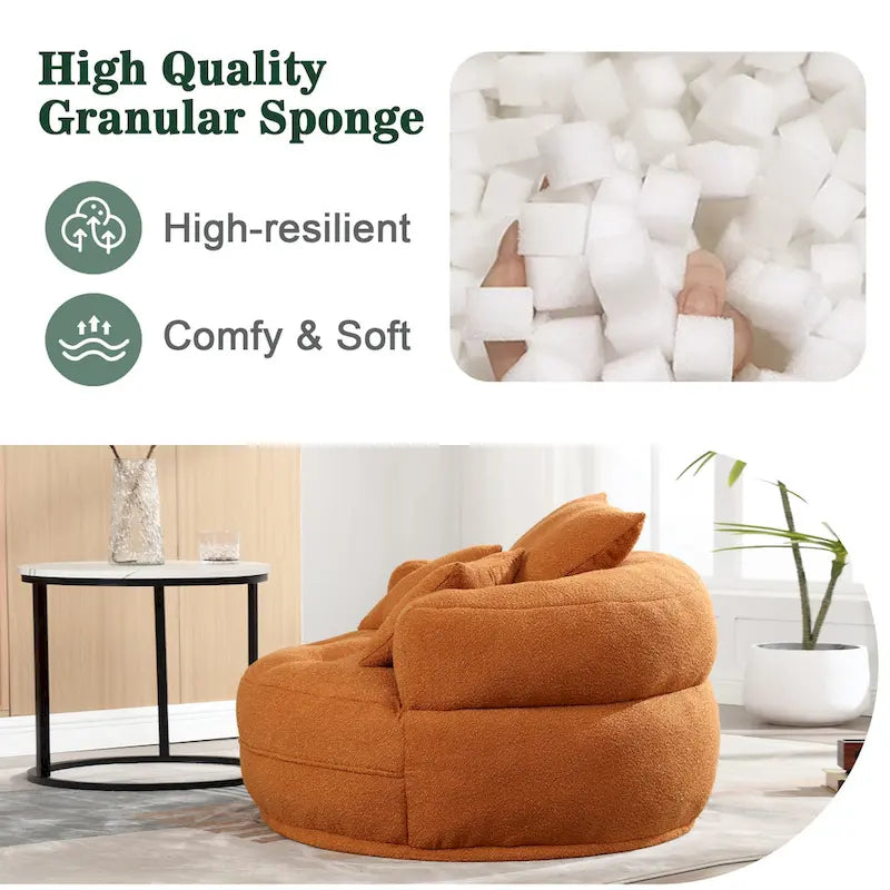 Canapé en tissu circulaire pour grand salon, fauteuil paresseux pour balcon et gîte
