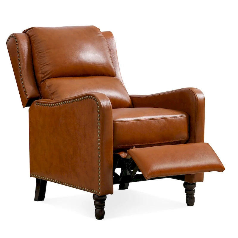 Fauteuil Inclinable en Cuir Véritable Chaises Confortables pour Salon