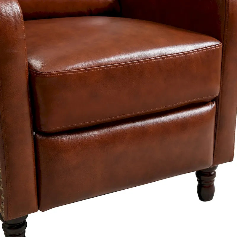 Fauteuil Inclinable en Cuir Véritable Chaises Confortables pour Salon