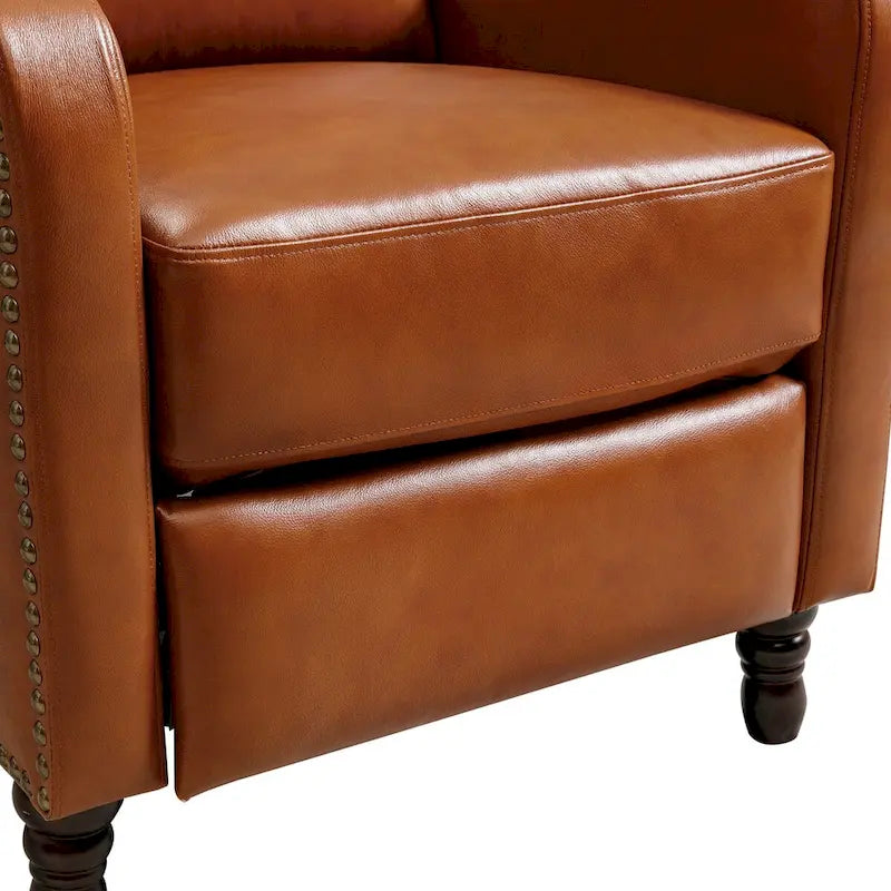 Fauteuil Inclinable en Cuir Véritable Chaises Confortables pour Salon