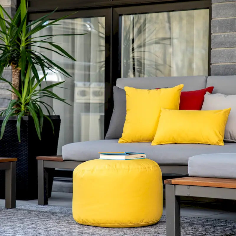 Pouf ottoman d'intérieur/extérieur Soleil