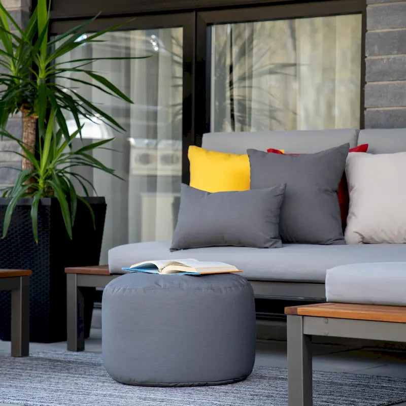 Pouf ottoman d'intérieur/extérieur Soleil