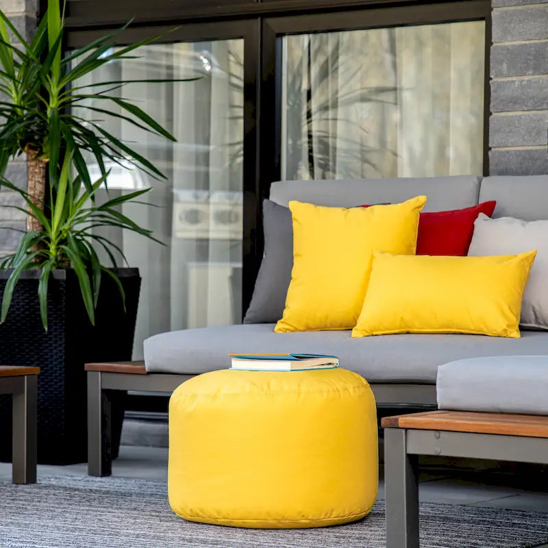 Pouf ottoman d'intérieur/extérieur Soleil