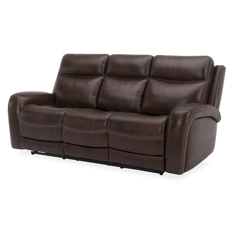 Canapé inclinable électrique double Blair en cuir - Cognac