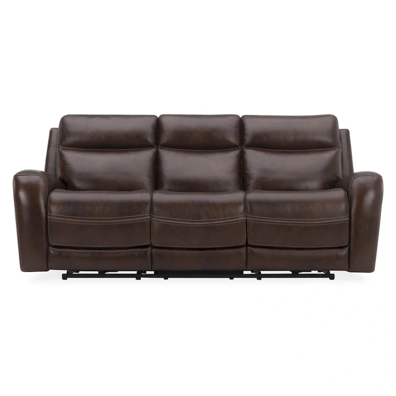 Canapé inclinable électrique double Blair en cuir - Cognac