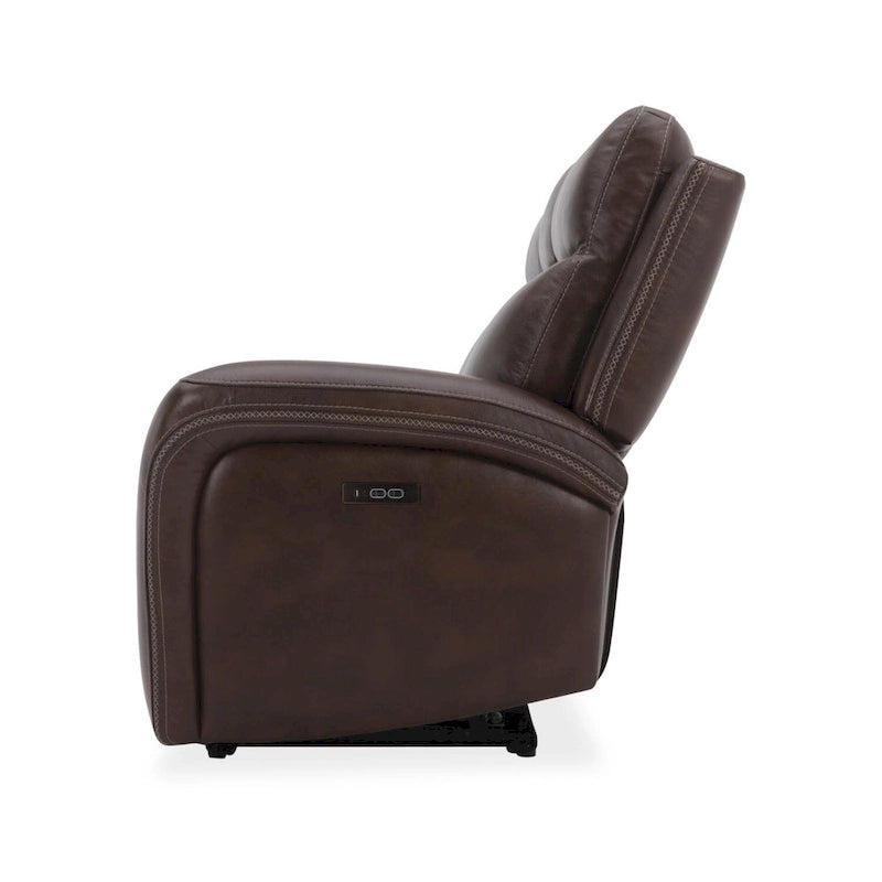 Canapé inclinable électrique double Blair en cuir - Cognac