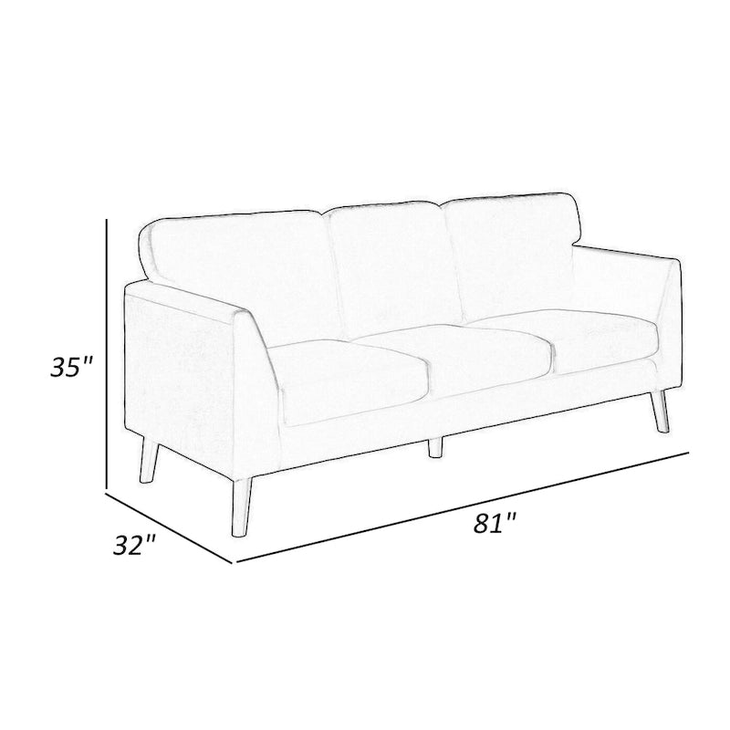 Canapé Bard de 81 pouces, velours jaune, coussins réversibles, bois brun foncé