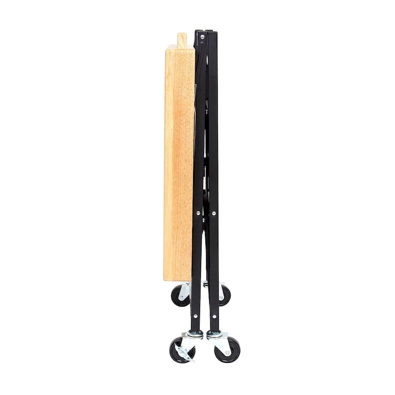 Dessus en bois massif pliable à roulettes Origami, îlot de cuisine portable, chariot de bar, argent